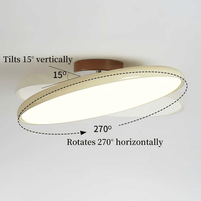Plafoniera a soffitto LED a disco rotondo orientabile, beige e verde