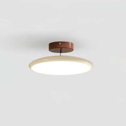 Plafoniera a soffitto LED a disco rotondo orientabile, beige e verde
