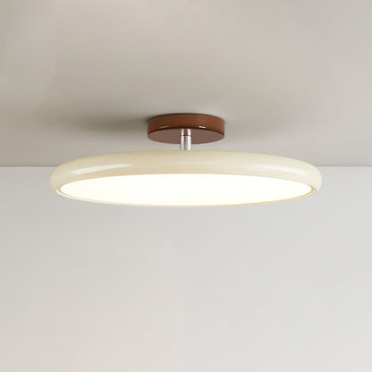 Plafoniera a soffitto LED a disco rotondo orientabile, beige e verde