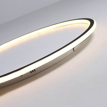 Plafoniera a soffitto LED ad anello rotondo sottile, nera e bianca