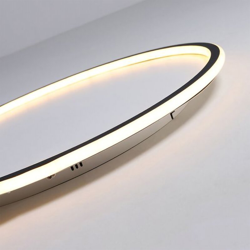 Plafoniera a soffitto LED ad anello rotondo sottile, nera e bianca