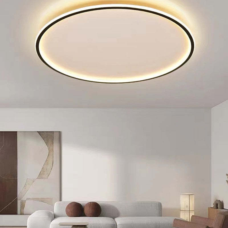 Plafoniera a soffitto LED ad anello rotondo sottile, nera e bianca