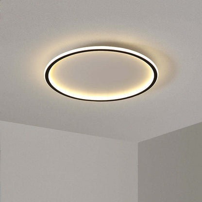 Plafoniera a soffitto LED ad anello rotondo sottile, nera e bianca