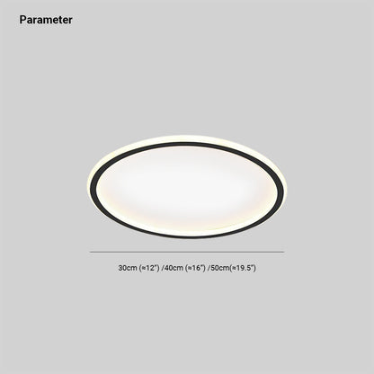 Plafoniera a soffitto LED ad anello rotondo sottile, nera e bianca