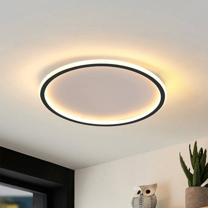 Plafoniera a soffitto LED ad anello rotondo sottile, nera e bianca