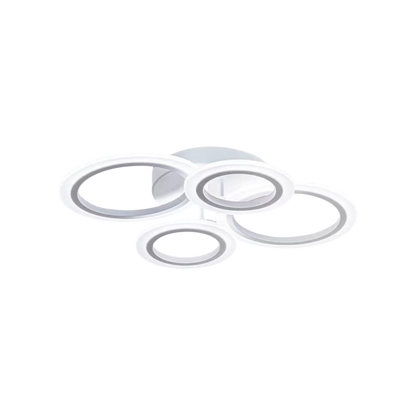 Plafoniera a soffitto LED bianca a quattro anelli dimmerabile con telecomando