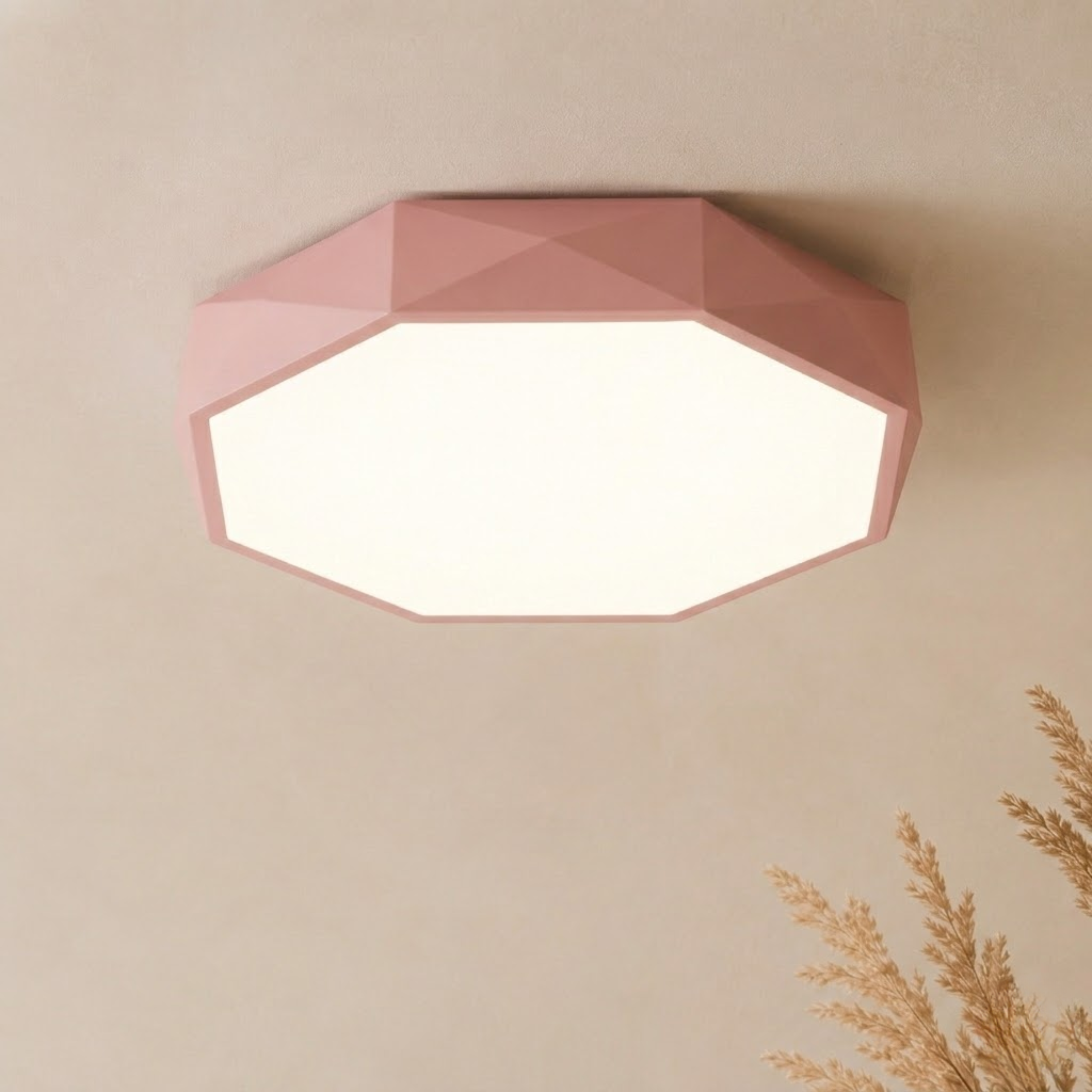 Plafoniera a soffitto LED geometrica grigia