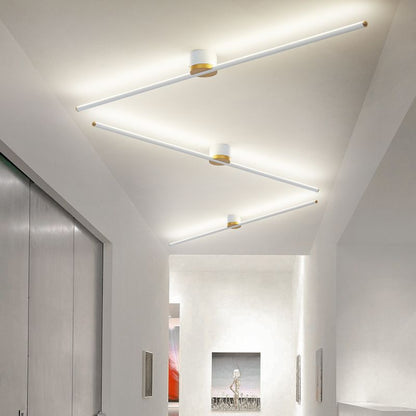 Plafoniera a soffitto LED lineare a barra sottile minimalista nera e bianca
