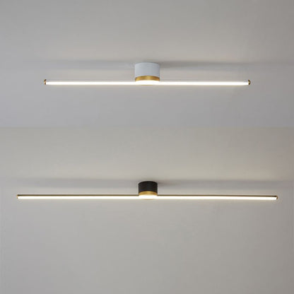 Plafoniera a soffitto LED lineare a barra sottile minimalista nera e bianca