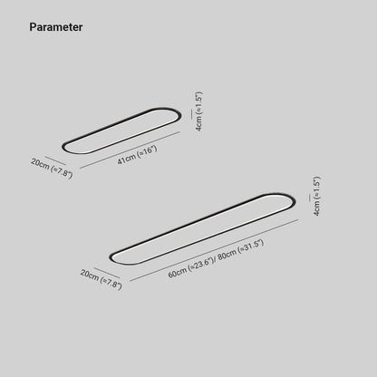 Plafoniera a soffitto LED ovale sottile minimalista nera e bianca