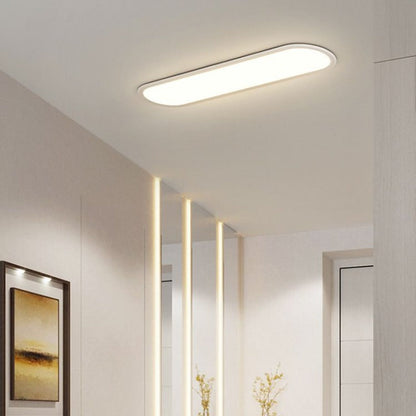 Plafoniera a soffitto LED ovale sottile minimalista nera e bianca