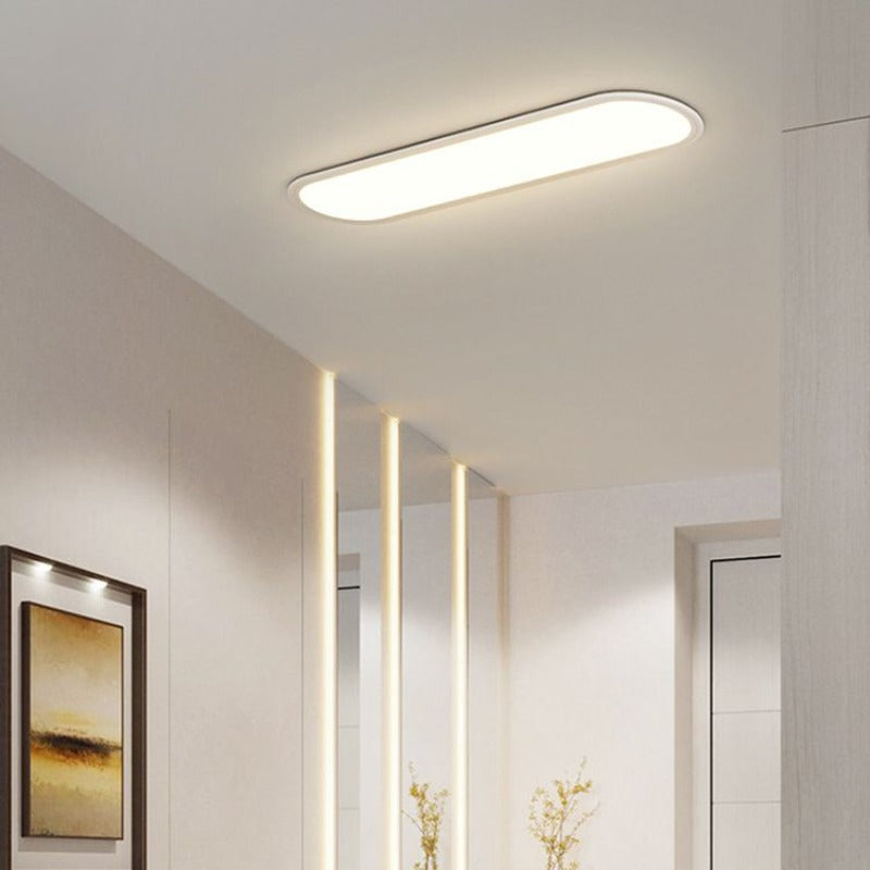 Plafoniera a soffitto LED ovale sottile minimalista nera e bianca
