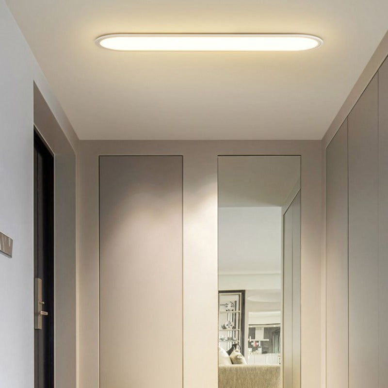 Plafoniera a soffitto LED ovale sottile minimalista nera e bianca