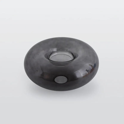 Plafoniera a soffitto ovale in vetro colorato con struttura in metallo nero art deco