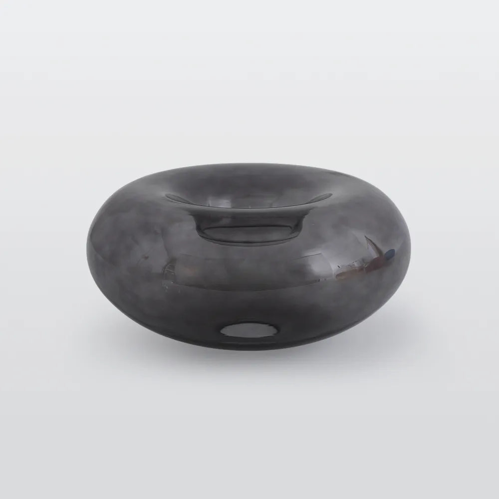 Plafoniera a soffitto ovale in vetro colorato con struttura in metallo nero art deco