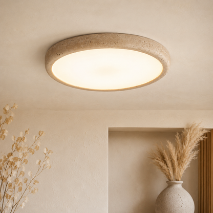 Plafoniera a soffitto rotonda effetto marmo in stile wabi sabi