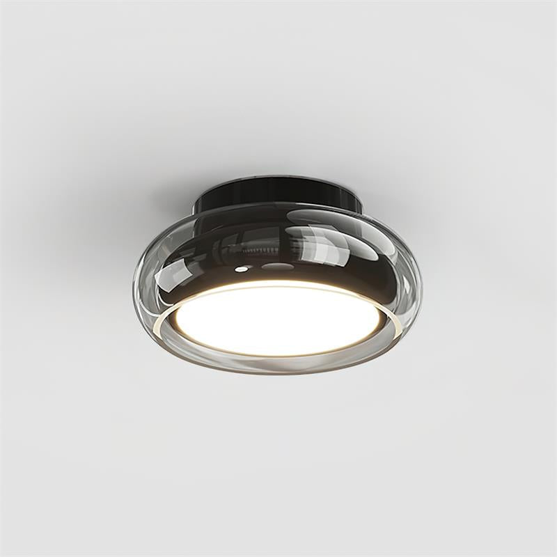 Plafoniera a soffitto rotonda in vetro ambra stile retrò