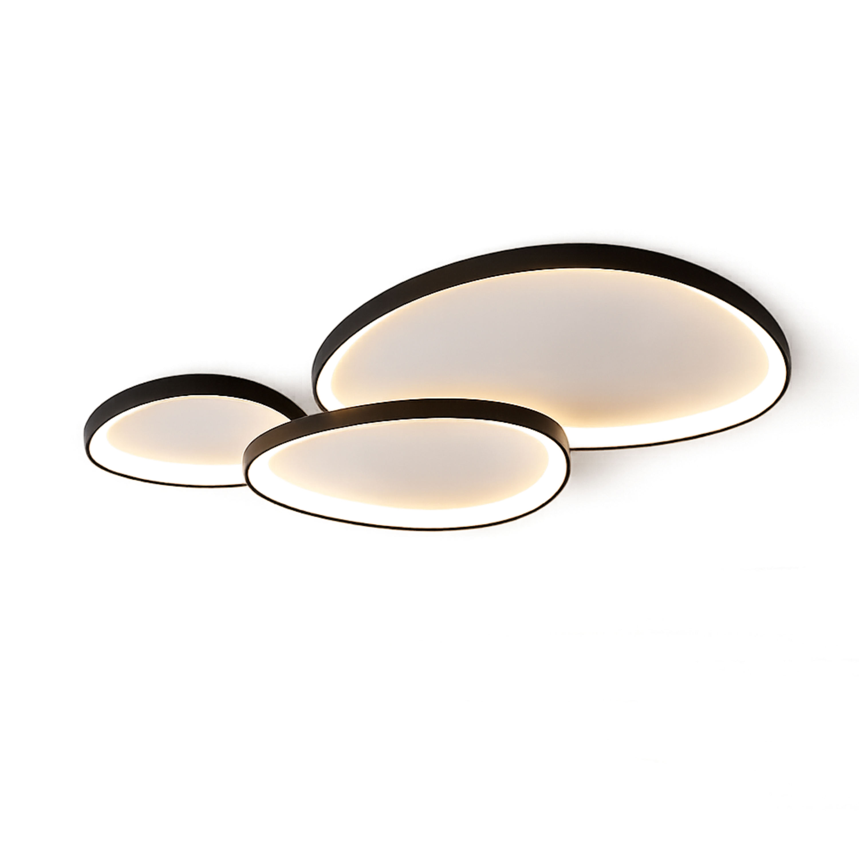 Plafoniera a soffitto rotonda moderna, set da tre pezzi