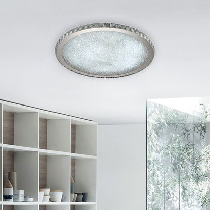 Plafoniera a soffitto tonda in cristallo sfaccettato oro LED per camera da letto e soggiorno