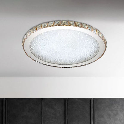 Plafoniera a soffitto tonda in cristallo sfaccettato oro LED per camera da letto e soggiorno