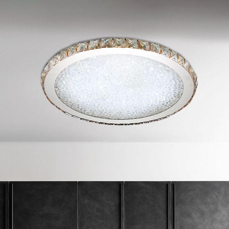 Plafoniera a soffitto tonda in cristallo sfaccettato oro LED per camera da letto e soggiorno
