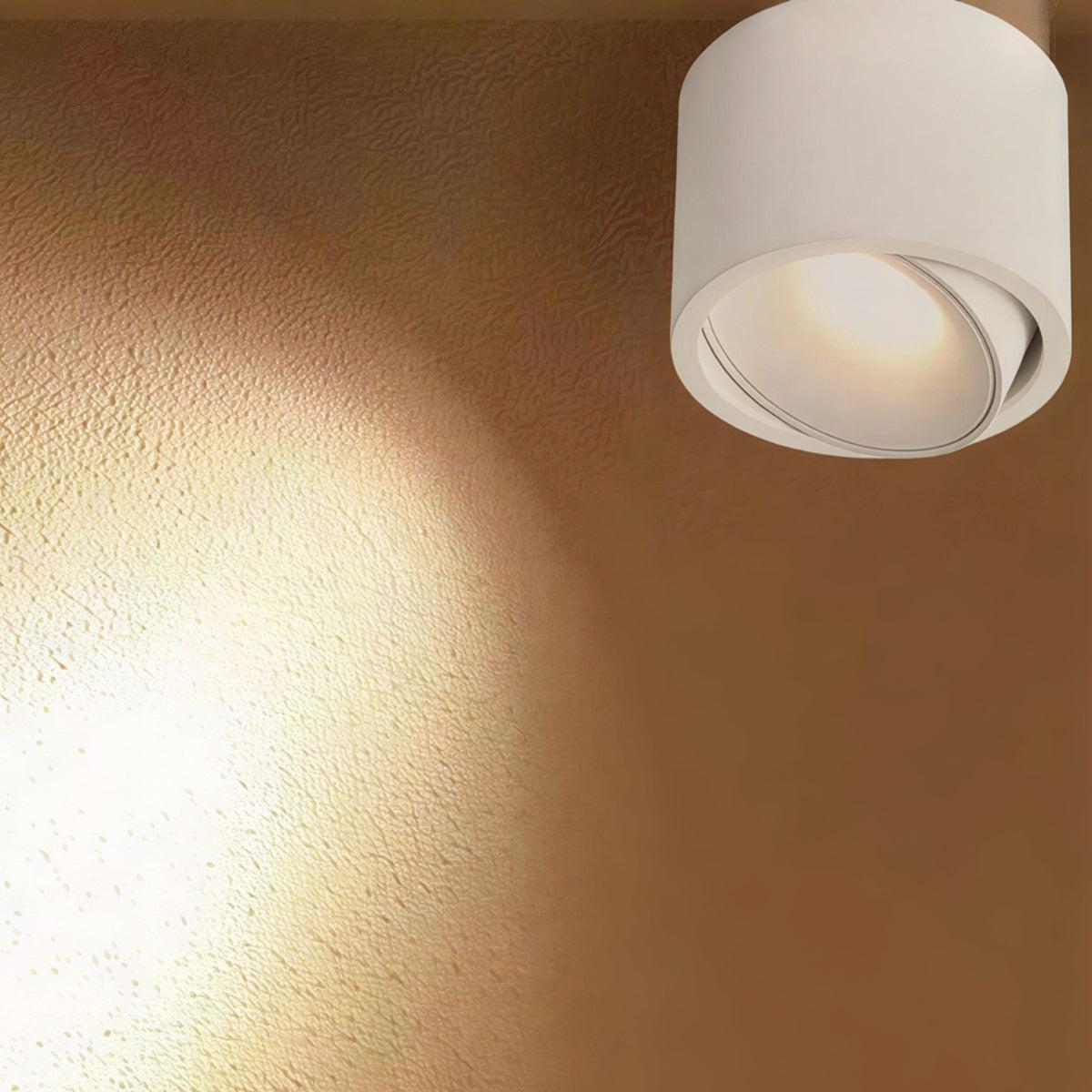 Plafoniera cilindrica a soffitto con faretto LED orientabile per corridoio