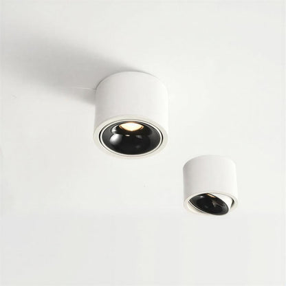 Plafoniera cilindrica a soffitto con faretto LED orientabile per corridoio