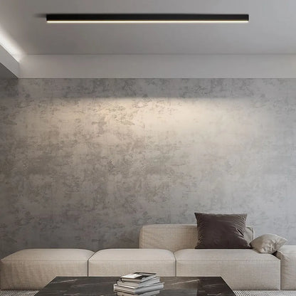 Plafoniera e lampada da parete LED lineare nera minimalista a barra