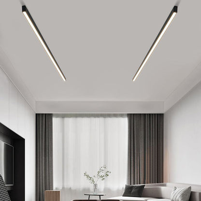 Plafoniera e lampada da parete LED lineare nera minimalista a barra