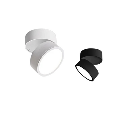 Plafoniera faretto LED orientabile in alluminio nero minimalista