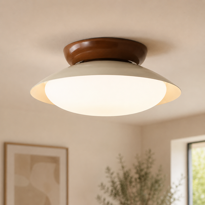 Plafoniera LED a cupola marrone mid century