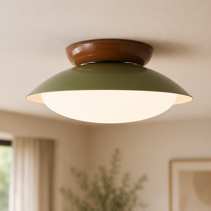 Plafoniera LED a cupola marrone mid century