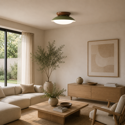 Plafoniera LED a cupola marrone mid century