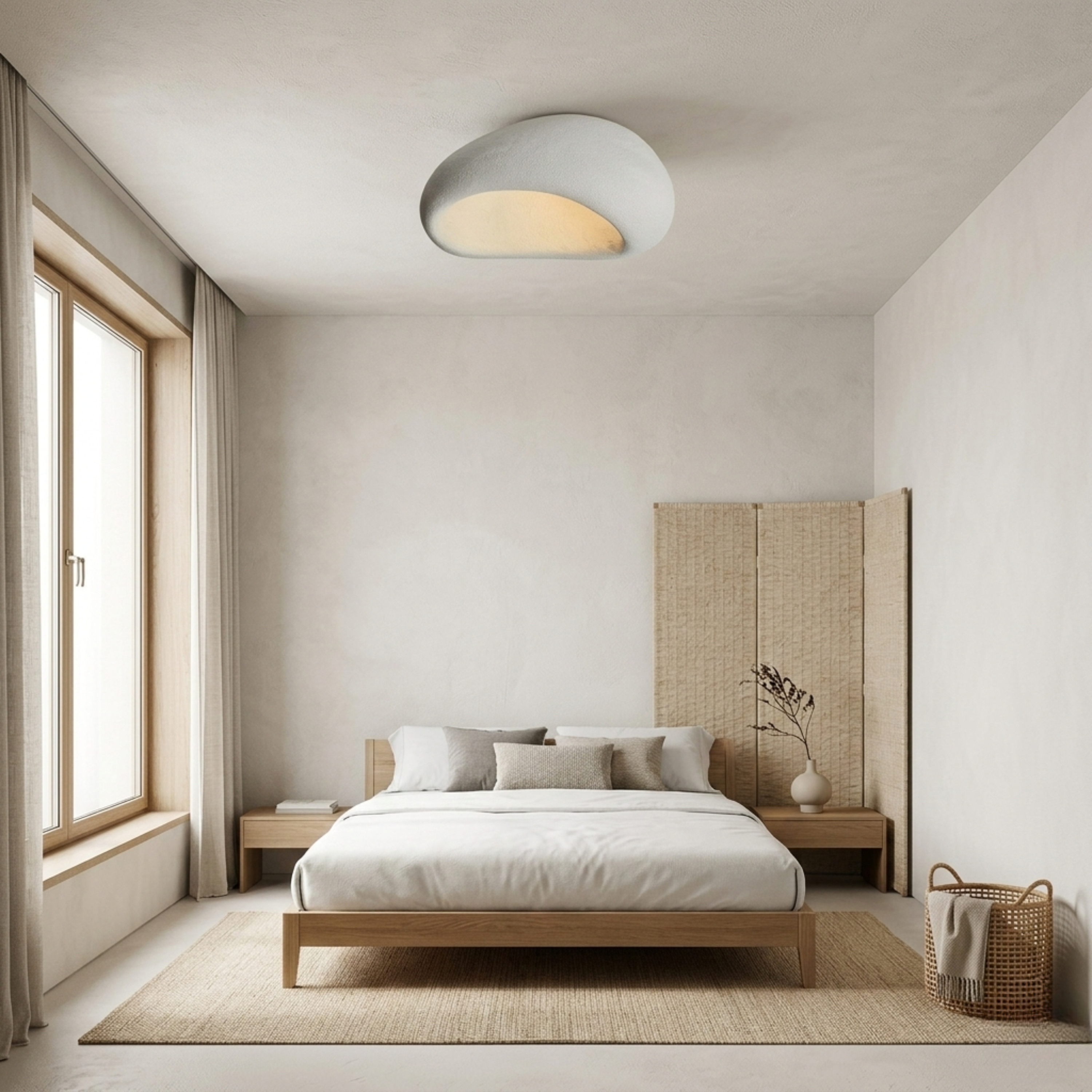 Plafoniera LED a soffitto a forma di ciottolo wabi sabi