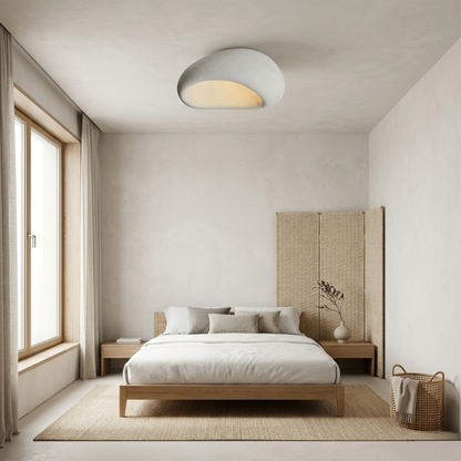 Plafoniera LED a soffitto a forma di ciottolo wabi sabi