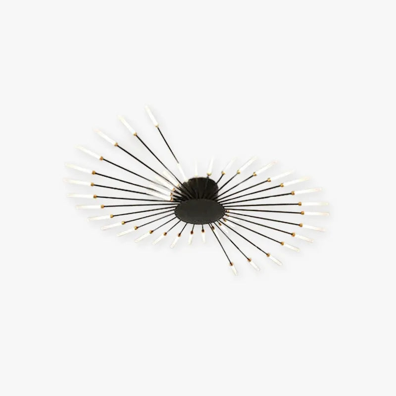 Plafoniera LED a soffitto a spirale effetto fuochi d'artificio nera e oro