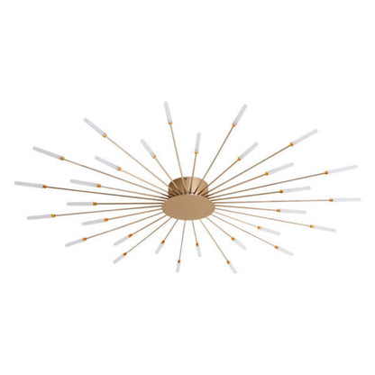Plafoniera LED a soffitto a spirale effetto fuochi d'artificio nera e oro