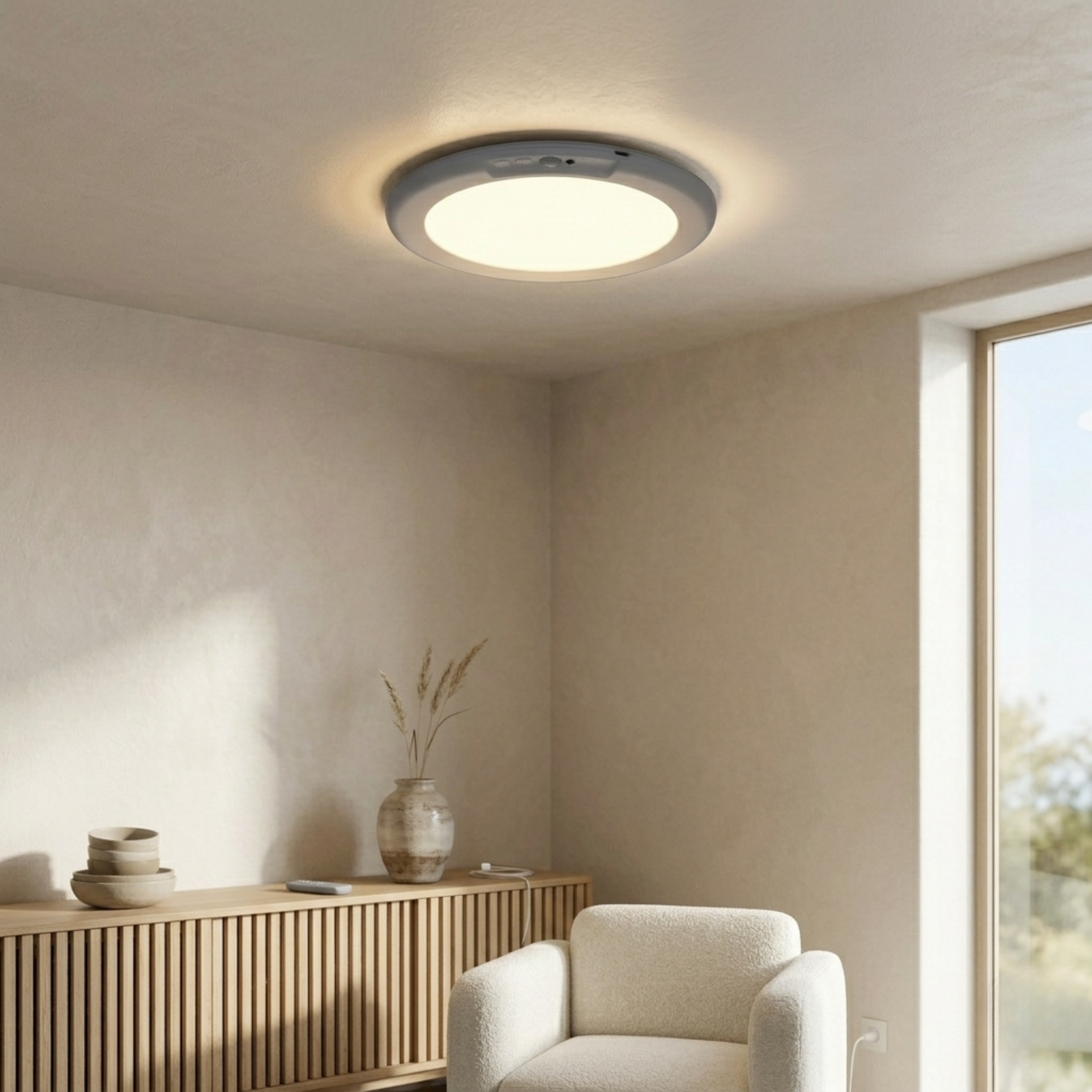 Plafoniera LED a soffitto con sensore di movimento, telecomando e montaggio magnetico