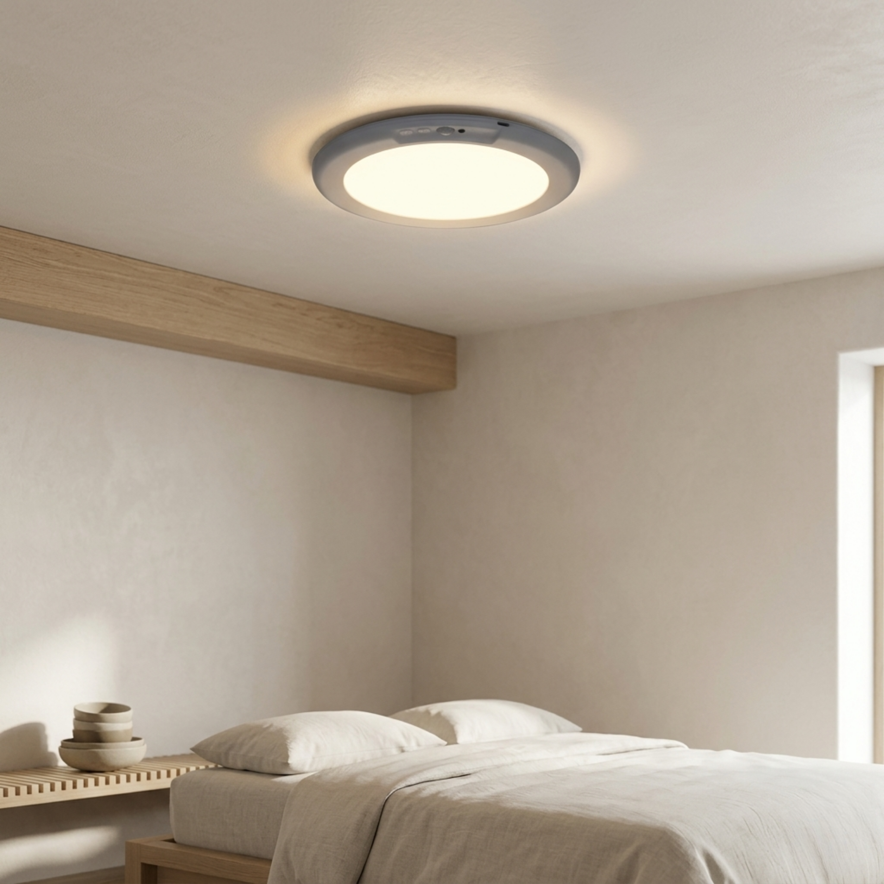 Plafoniera LED a soffitto con sensore di movimento, telecomando e montaggio magnetico