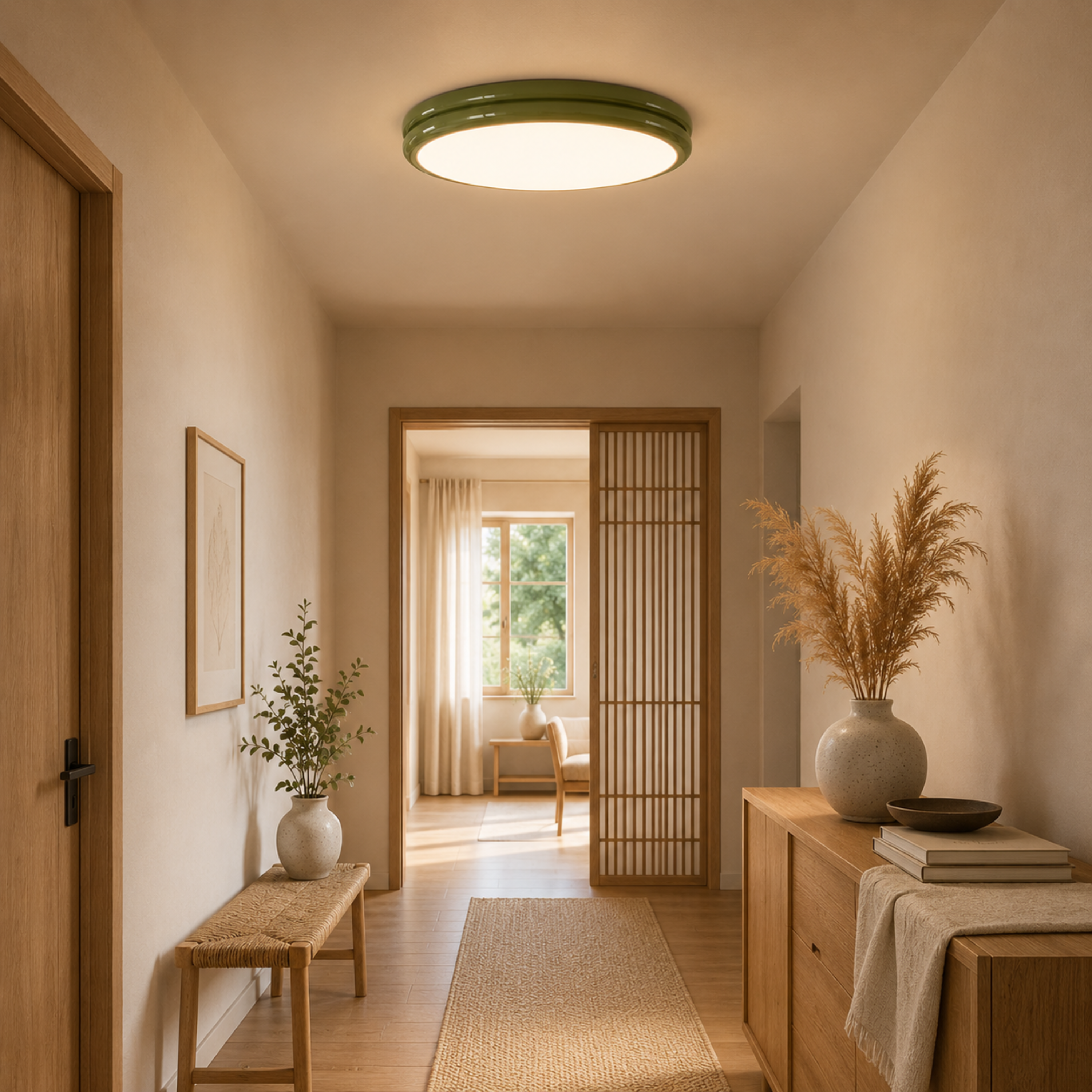 Plafoniera LED a soffitto rotonda moderna con finitura lucida