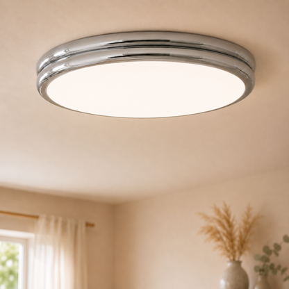 Plafoniera LED a soffitto rotonda moderna con finitura lucida