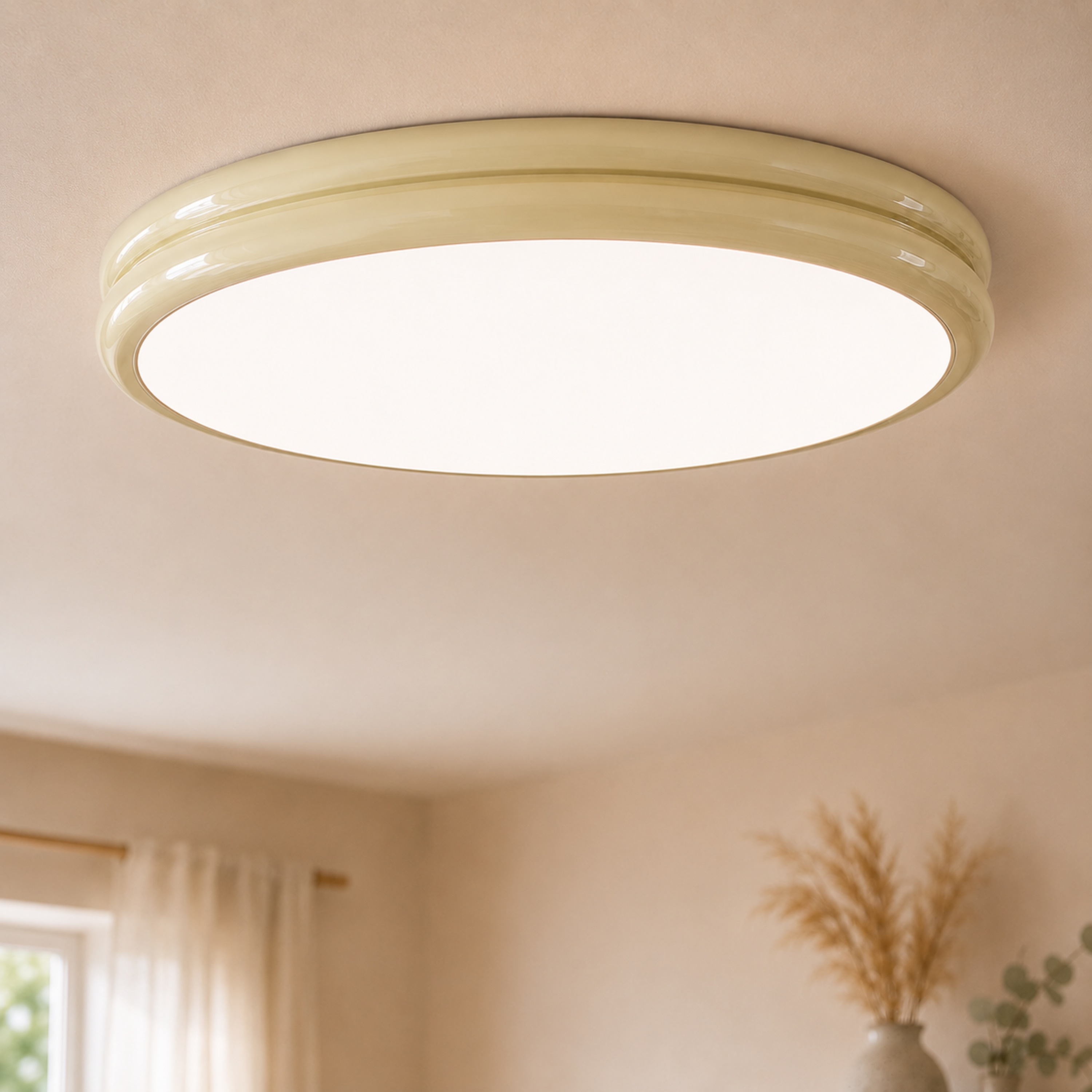 Plafoniera LED a soffitto rotonda moderna con finitura lucida