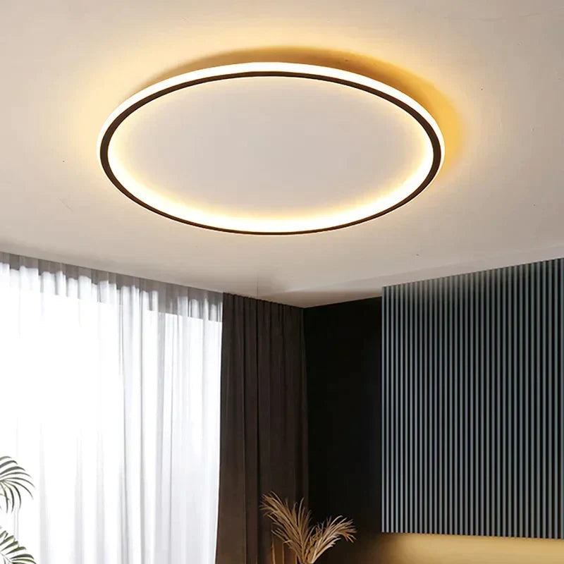 Plafoniera LED ad anello sottile scandinava minimalista, nera, bianca o oro