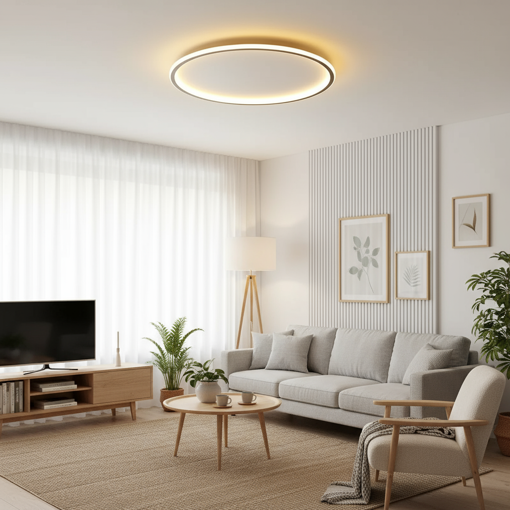 Plafoniera LED ad anello sottile scandinava minimalista, nera, bianca o oro