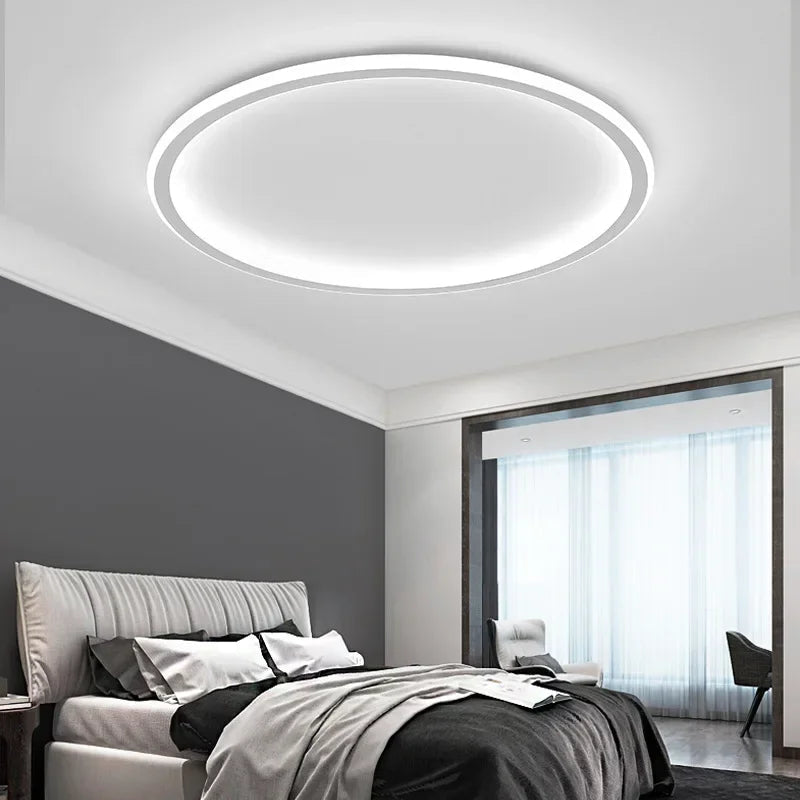 Plafoniera LED ad anello sottile scandinava minimalista, nera, bianca o oro