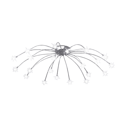 Plafoniera LED art deco sputnik a raggiera con punti luce a forma di stella