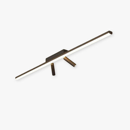 Plafoniera LED lineare nera a soffitto con faretti orientabili, stile minimalista