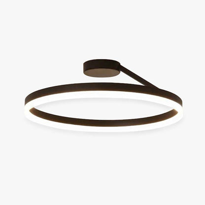 Plafoniera LED moderna ad anello circolare in nero e bianco minimalista