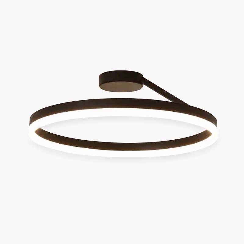 Plafoniera LED moderna ad anello circolare in nero e bianco minimalista