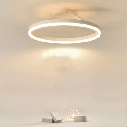 Plafoniera LED moderna ad anello circolare in nero e bianco minimalista